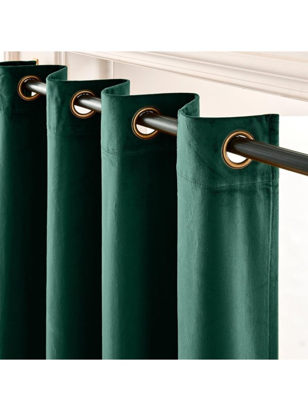 Luxurious Blackout Velvet Curtains, Emerald Green, Grommet, 52x84 Inch, 2 Panels